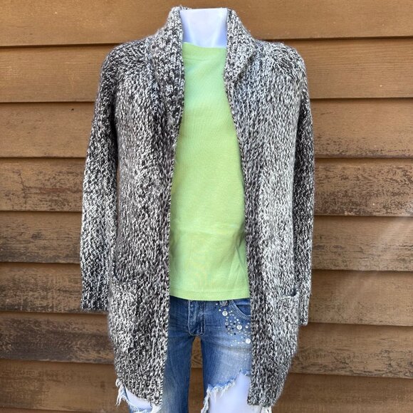 Cynthia Rowley Sweaters - Cynthia Rowley Womens Open-Front Knit Cardigan Sweater S Brown/White Ombré Acryl